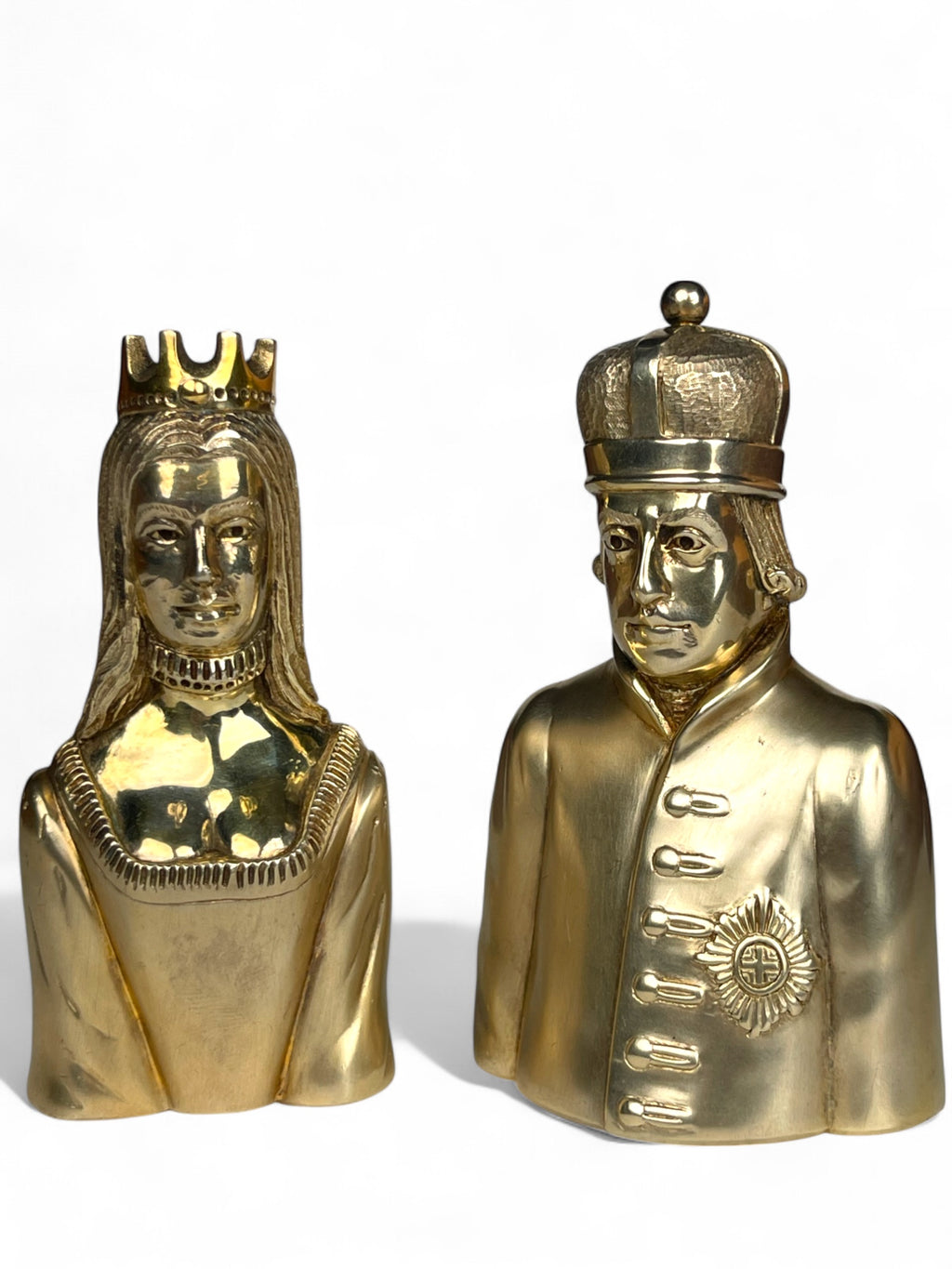 A Set Of English 925 Gilded silver Chess Set