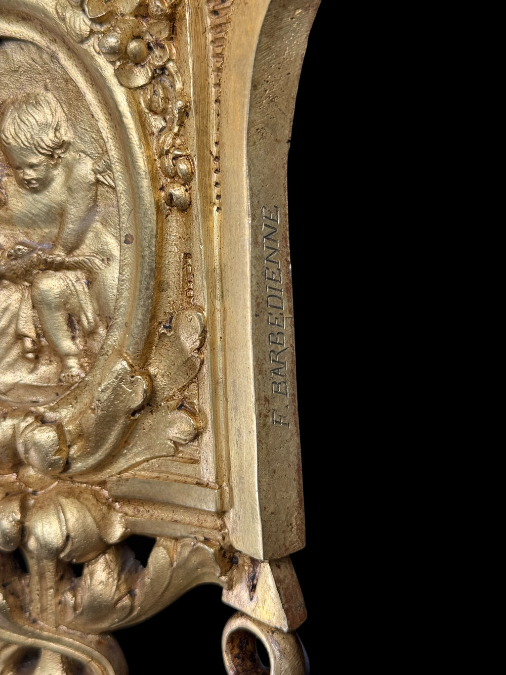 Pair Of F. Barbedienne 19th C. French Sevres Porcelain Mounted Gilt Bronze Brackets