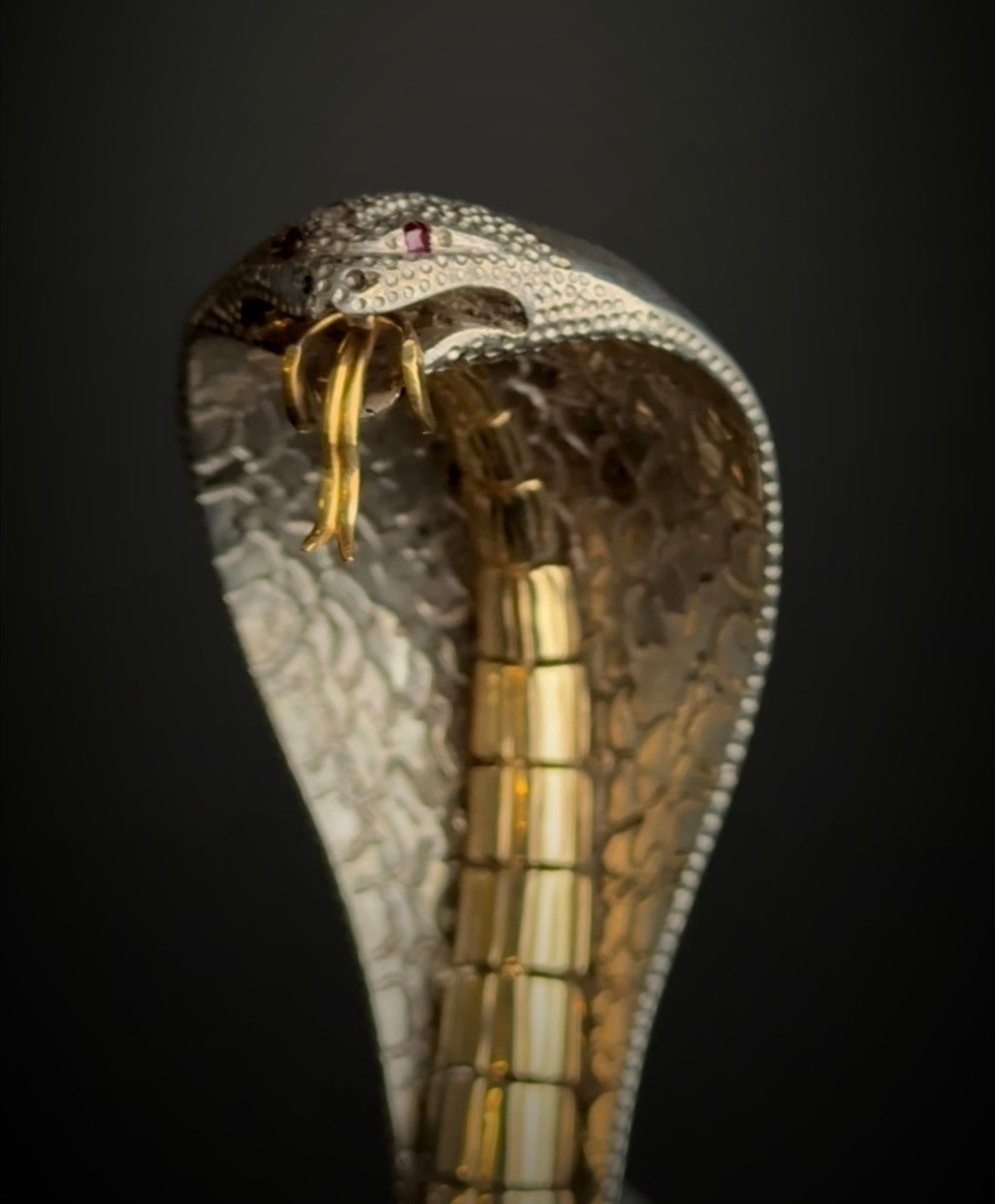 A Cartier Gold, Silver, Ruby & Citrine Serpend Sculpture Design Attr. To Dali