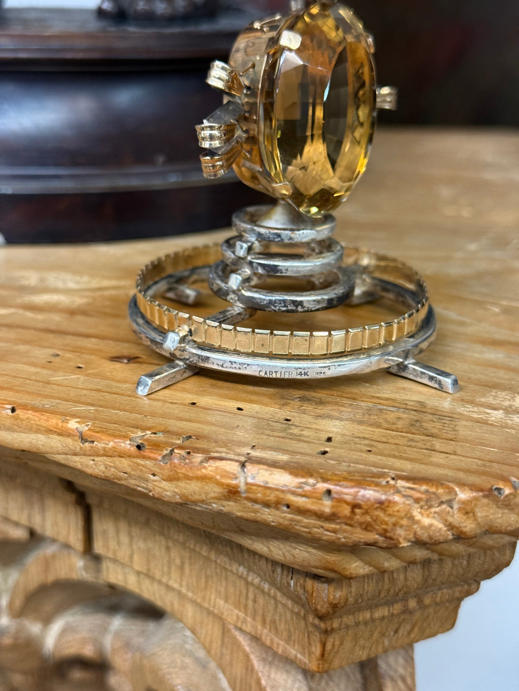 A Cartier Gold, Silver, Ruby & Citrine Serpend Sculpture Design Attr. To Dali