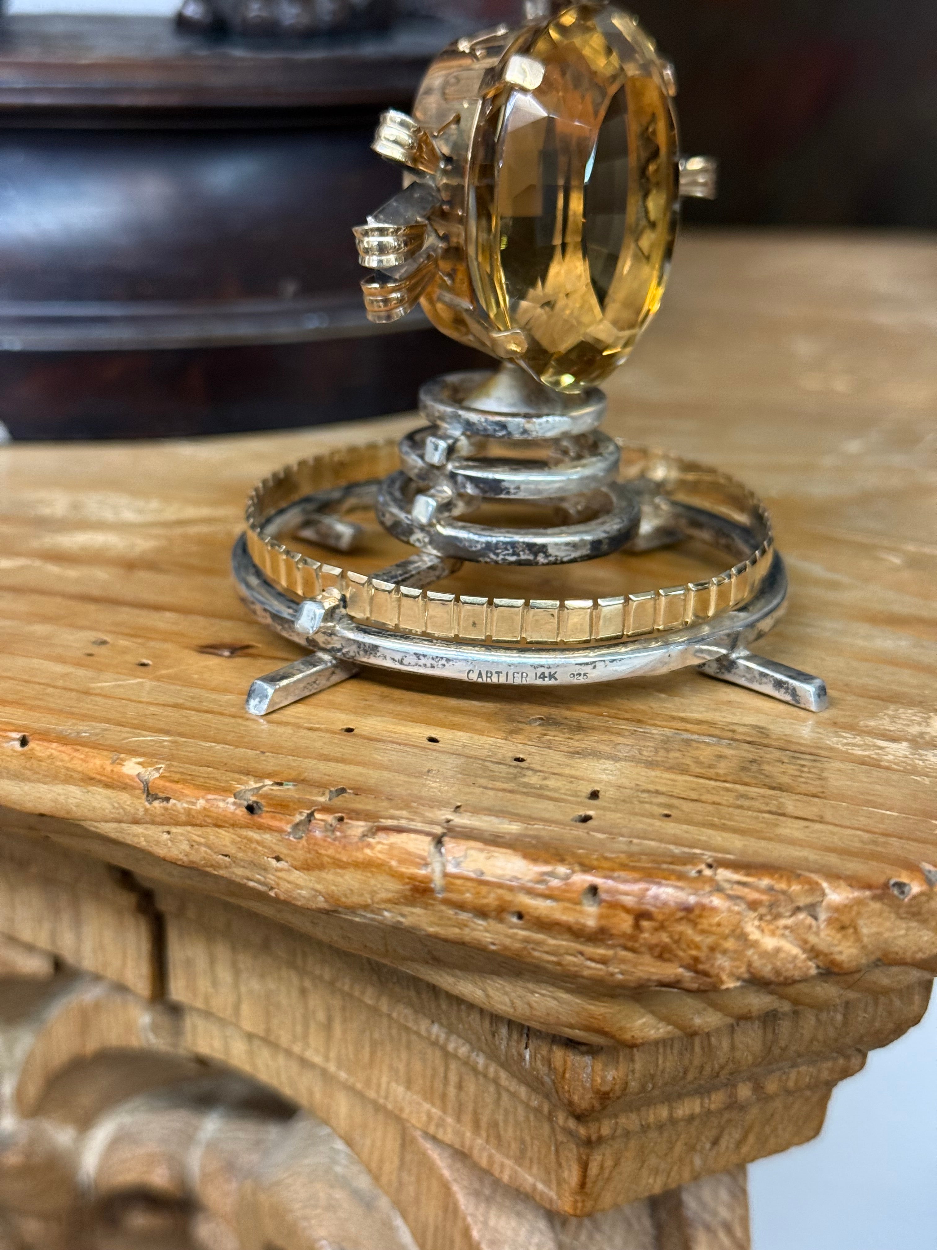 A Cartier Gold, Silver, Ruby & Citrine Serpend Sculpture Design Attr. To Dali