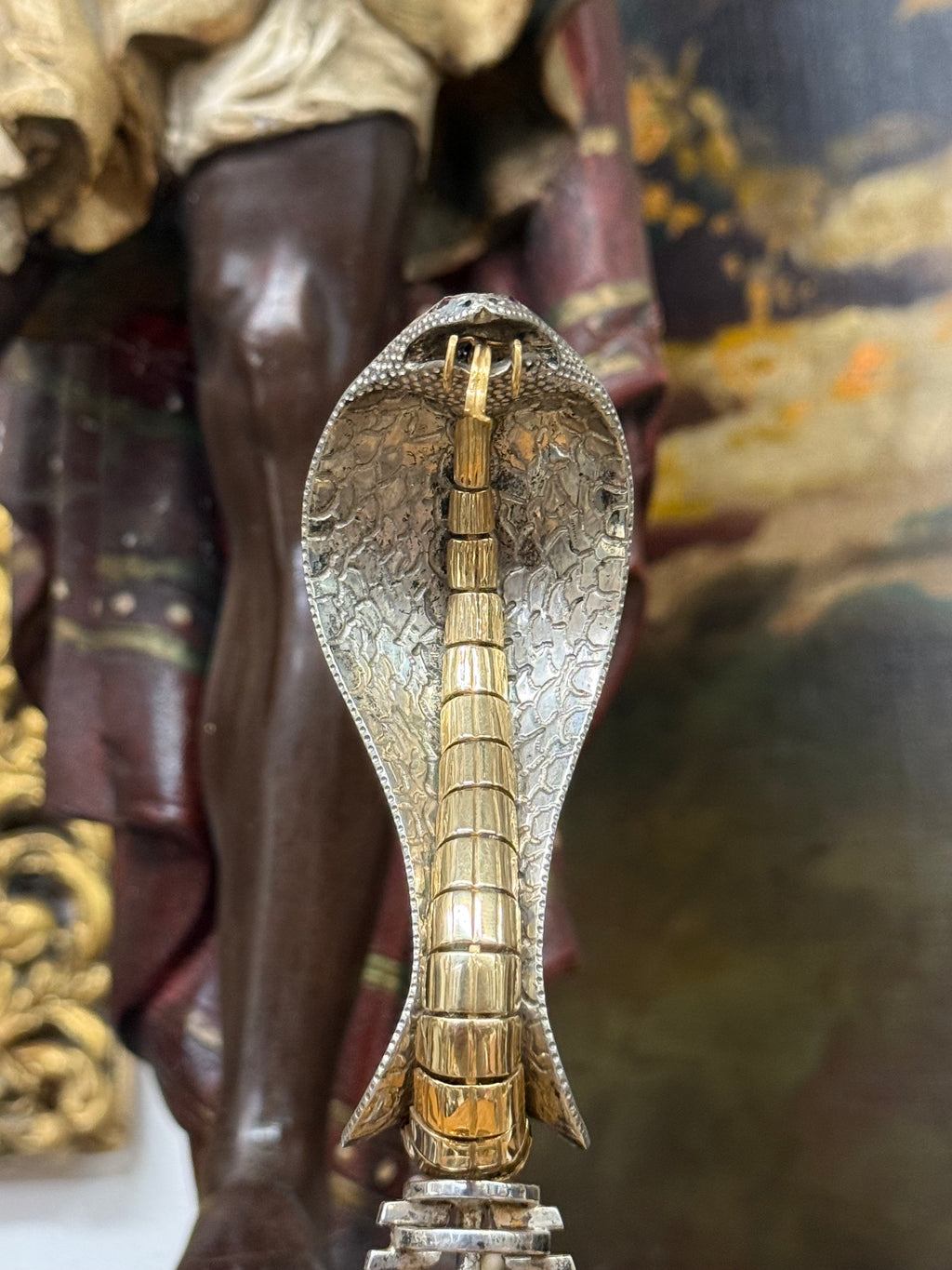 A Cartier Gold, Silver, Ruby & Citrine Serpend Sculpture Design Attr. To Dali