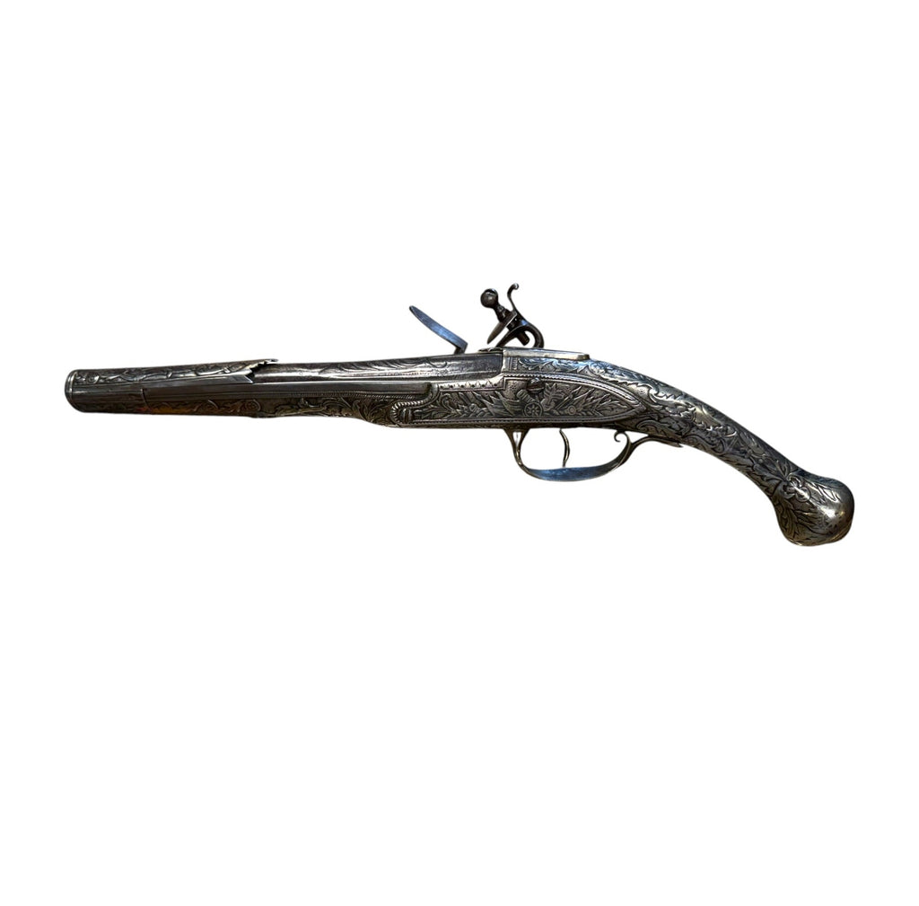 19th Century Neillo Enameled Silver Pistol, Turkey Circa 1820