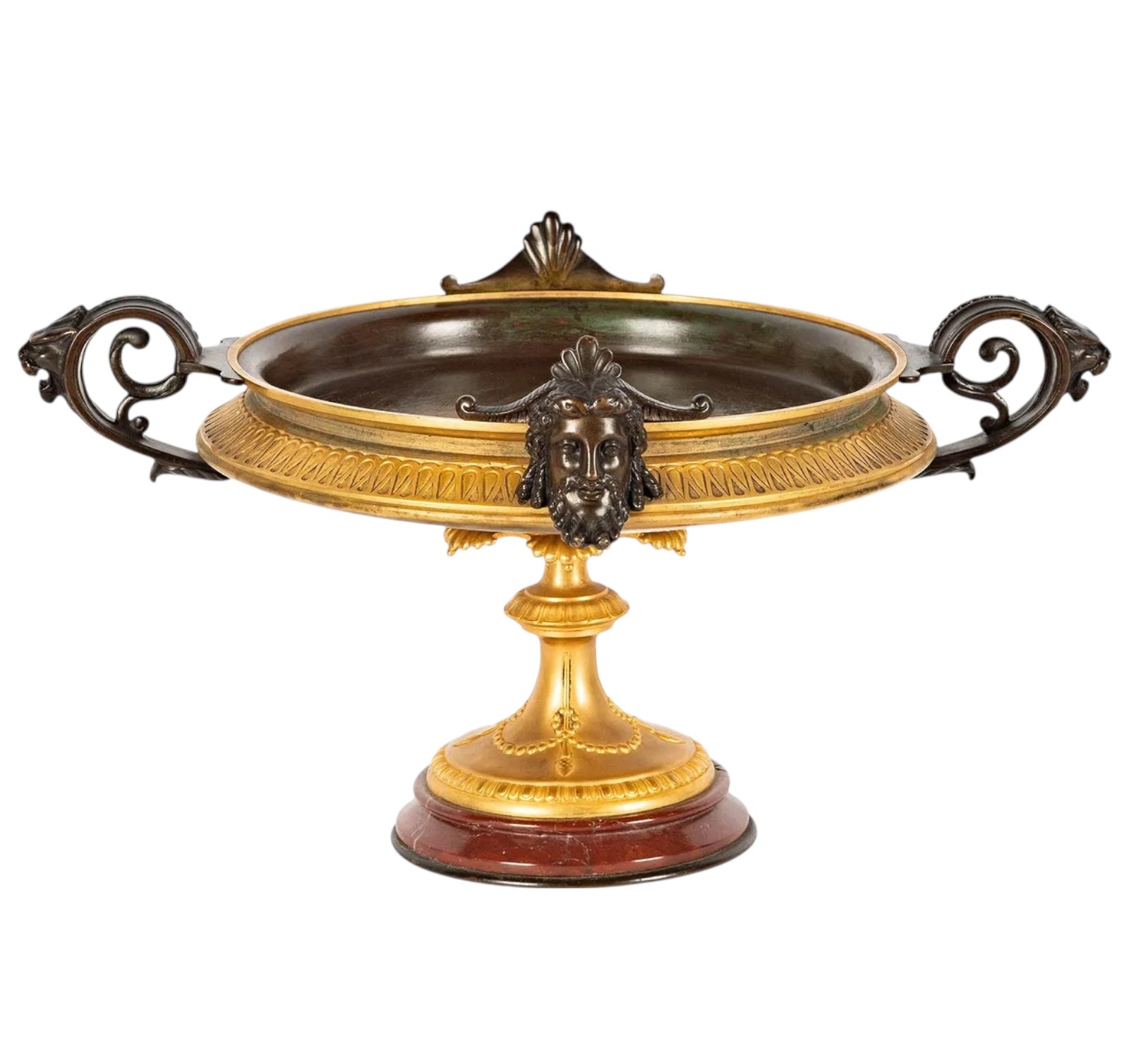 A 19th Century French Gilt Bronze Mounted Rouge Marble Centerpiece