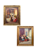 Pair Of Large Orientalist Oil On Canvas Painting