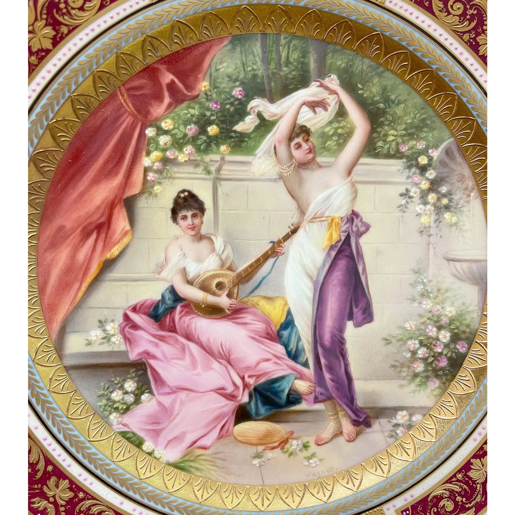 A Gilt & Hand Painted Royal Vienna Cabinet Plate by Wagner, Late 19th Century