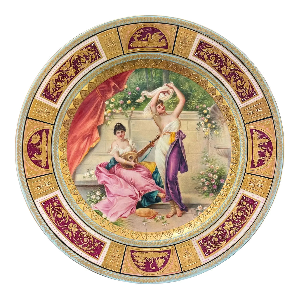 A Gilt & Hand Painted Royal Vienna Cabinet Plate by Wagner, Late 19th Century