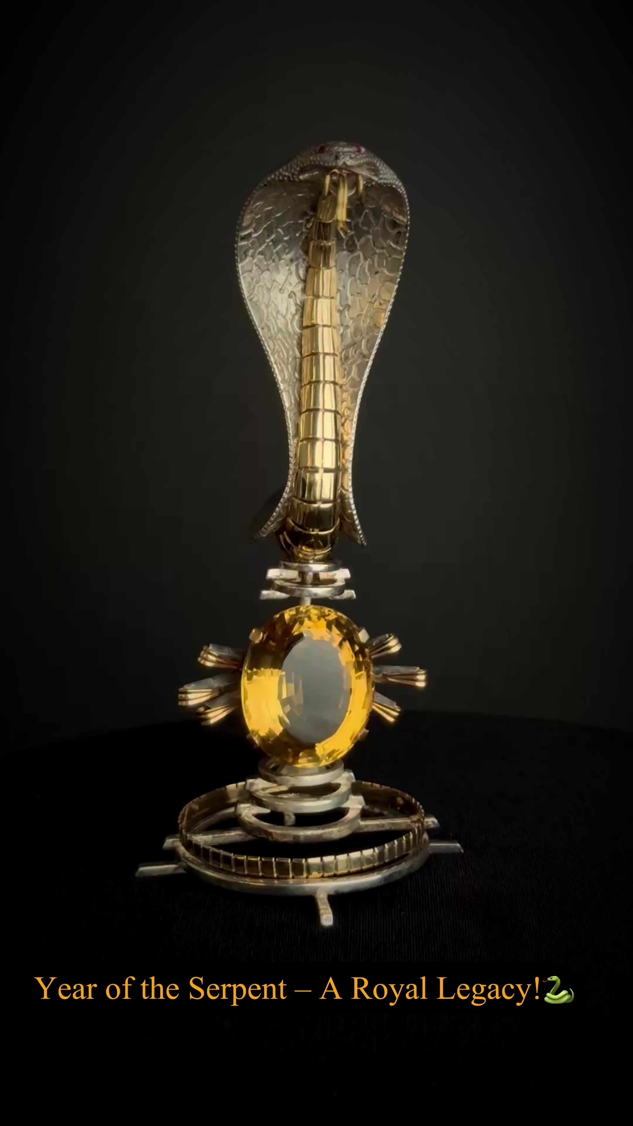 A Cartier Gold, Silver, Ruby & Citrine Serpend Sculpture Design Attr. To Dali