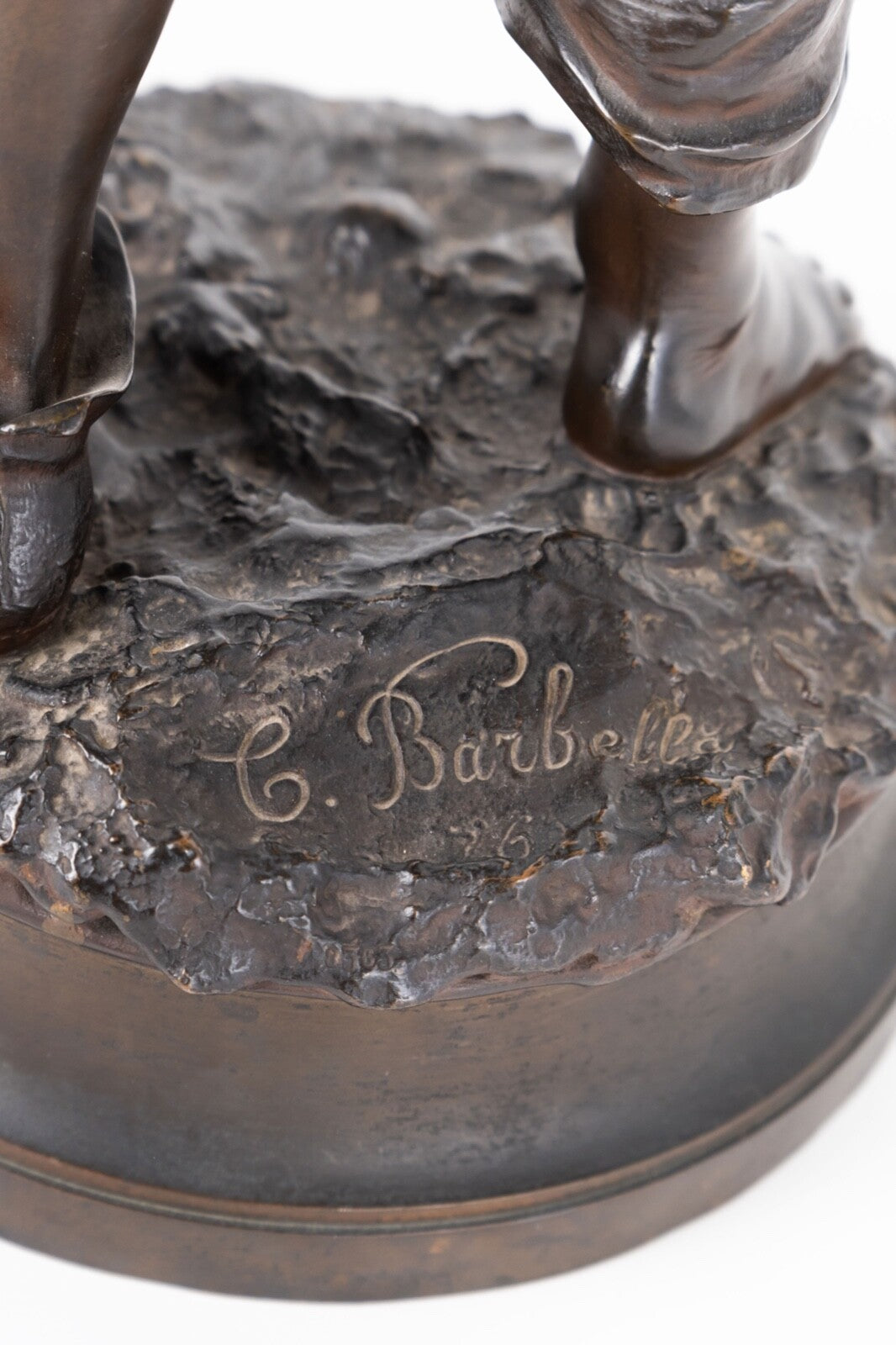 19th C. Italian Patinated Bronze Model of a Boy With a Wine Jug by C. Barbella