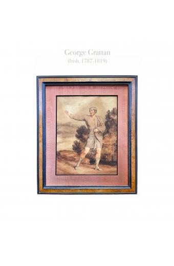 George GRATTAN (1787-1819) Watercolor Painting Of A Wondering Man