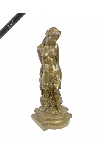 A Patinated Bronze Figure of a Nude Lady by Pierre Alexandre Schoenewerk French (1820-1885)