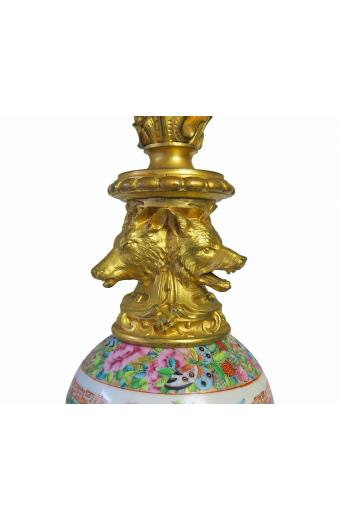 19th C. French Ormolu Bronze Mounted Chinese Porcelain Figural Candelabra