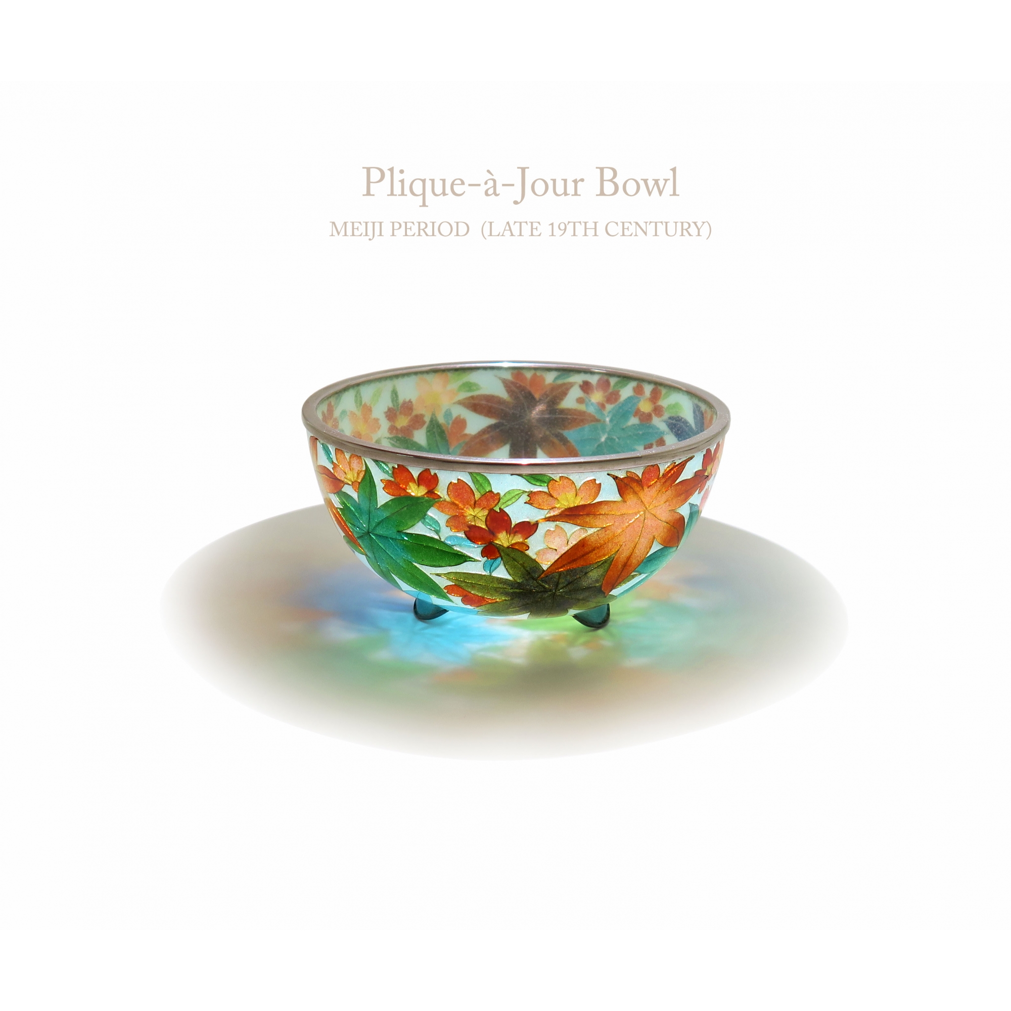 Meiji Period Japanese Plique-A-Jour Enamel Bowl Circa 1900