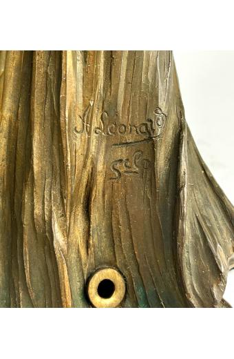 Agathon Leonard (1841-1923) a 'Scarf Dancer' Gilt-Bronze Figural Table Lamp, Circa 1900