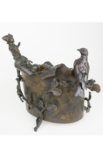 A Gilt & Patinated Bronze Figural Jardiniere, Austria, 19th Century