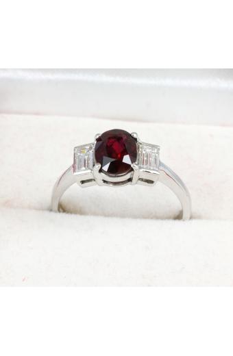 Unheated 1.54 Carat “Pigeon’s Blood” Ruby & Diamond 18K Gold Ring, GIA Certified