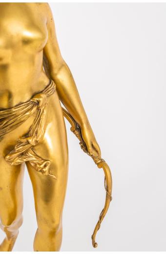 19th Century French Gilt Bronze Sculpture of Diana the Huntress