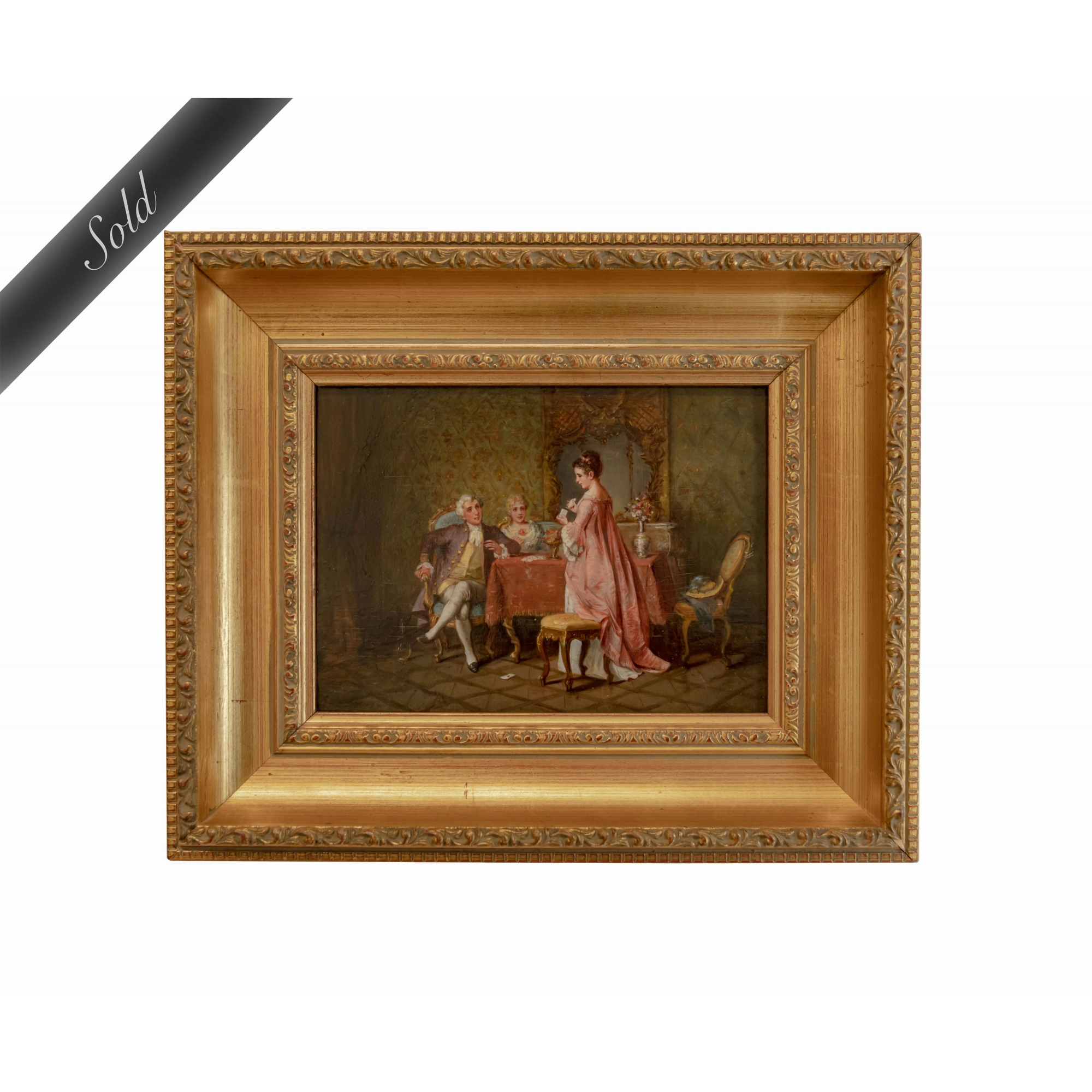 19th Century French Oil On Board Painting