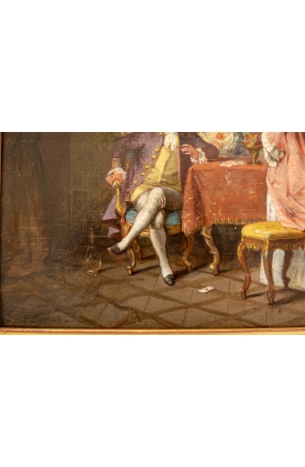 19th Century French Oil On Board Painting