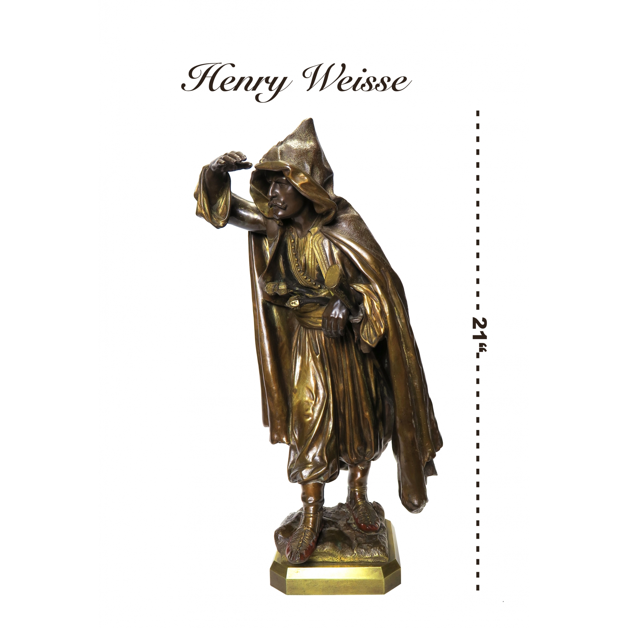 A Patinated Bronze Arab Figure By Henry Weisse