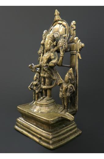 A Brass Alter Of Vishnu Circa 12th Century